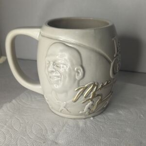 White Ceramic Mug with Gold Accents